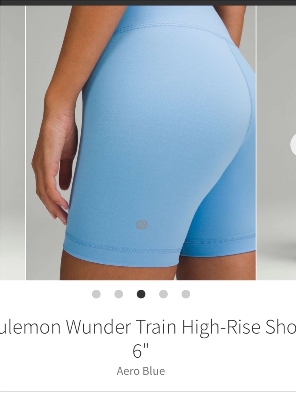 Lululemon Wunder Train High Rise Shorts 6" Aero Blue Sz 6